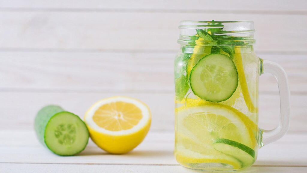 Rose water, cucumber, and lemon juice